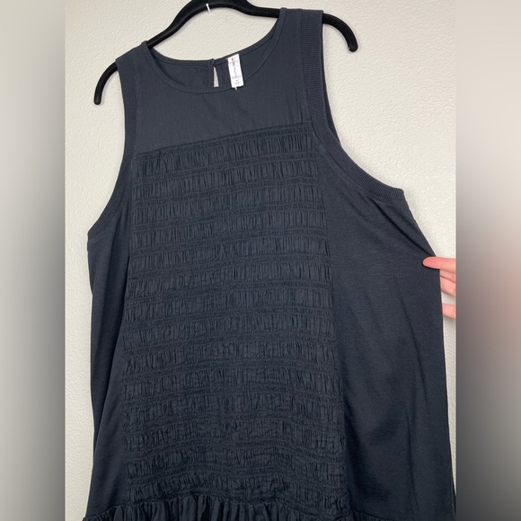 Daily Practice by Anthropologie Women's XL Prix Smocked Dress Drop Waist Black - Picture 12 of 16